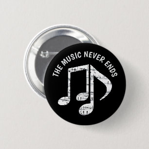 Black Music Notes 6 Cm Round Badge