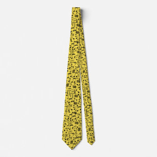 BLACK MUSIC NOTES ON YELLOW TIE