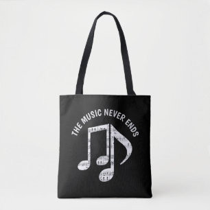 Black Music Notes Tote Bag