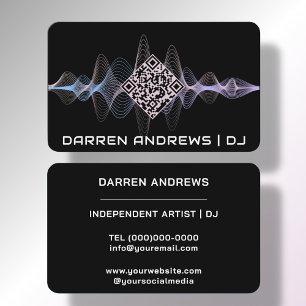 Black   Music QR Code Soundwave Business Card
