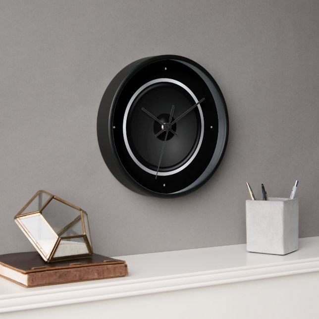 Black Music Speaker Clock (Office)