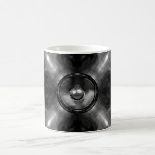 Black music speaker coffee mug