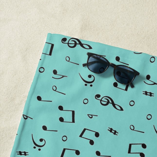 Black Musical  Beach Towel (In Situ)