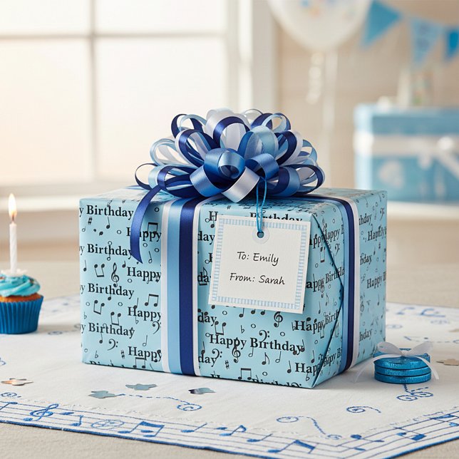 Black Musical Happy Birthday Wrapping Paper (Creator Uploaded)