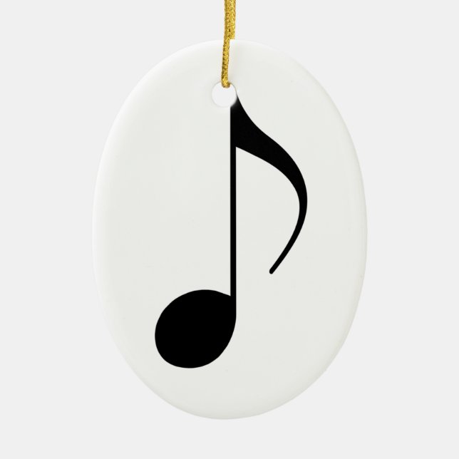 black musical-note ceramic tree decoration (Front)