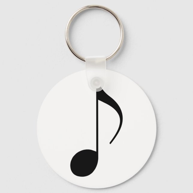 black musical note key ring (Front)