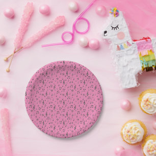 Black Musical Paper Plate
