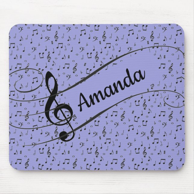 Black Musical personalised   Mouse Pad (Front)