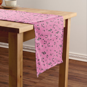 Black Musical Short Table Runner