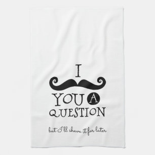 Black Mustache Humor Tea Towel