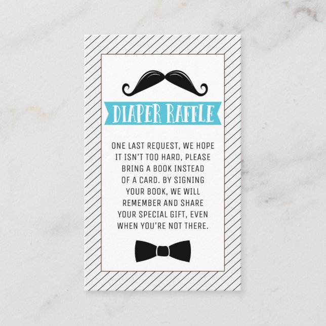Black Mustache Little Man Book Request Insert (Front)