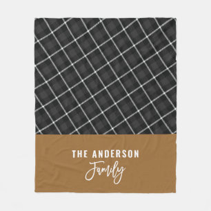 Black mustard modern minimal rustic fall winter fleece blanket