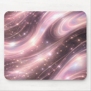 Black & muted blush space patterns AI art  Mouse Pad