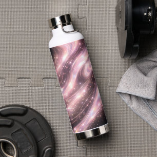Black & muted blush space patterns AI art Water Bottle