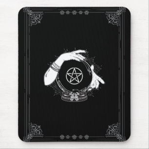 Black Mystic Fortune Teller Mystical Crystal Ball Mouse Pad