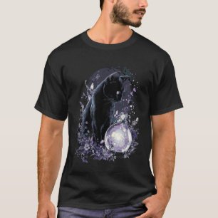 Black Mystical Cat Fortune Telling Teller Magical T-Shirt