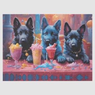 Black N Blue German Shepherd Puppies N Milkshakes Tissue Paper