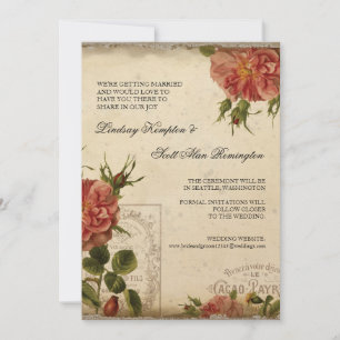 Black n Cream Vintage Eiffel Tower Save the Date Invitation