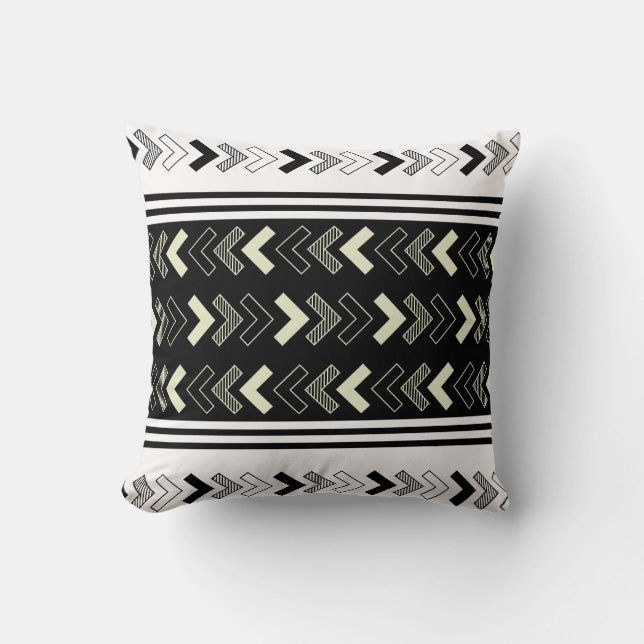 Black N White-Arrow Designed Throw Pillow (Front)