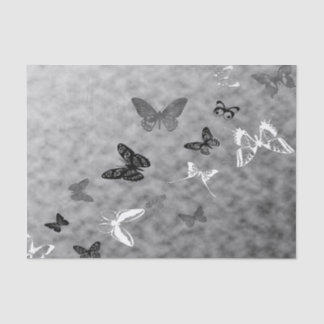 Black n White Butterflies Tissue Paper
