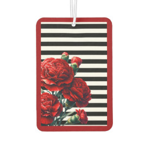Black n White Floral Beauty Car Air Freshener