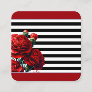 Black n White Floral Beauty Enclosure Card