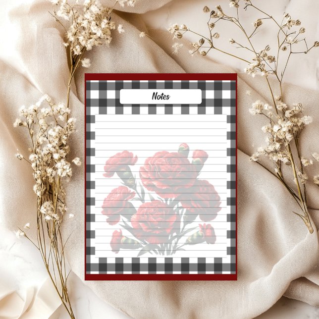 Black n White Floral Gingham _ Notes (Creator Uploaded)