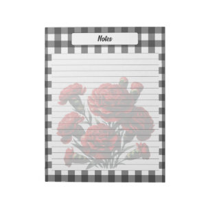 Black n White Floral Gingham _ Notes