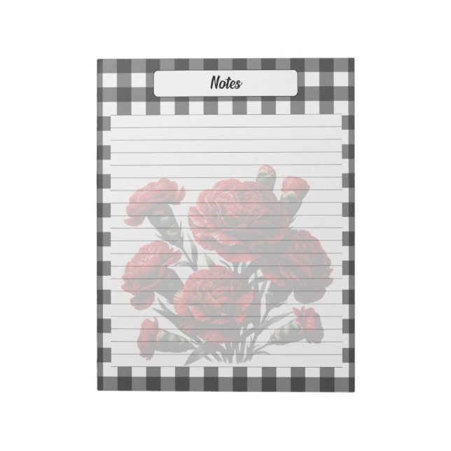 Black n White Floral Gingham _ Notes (Rotated)