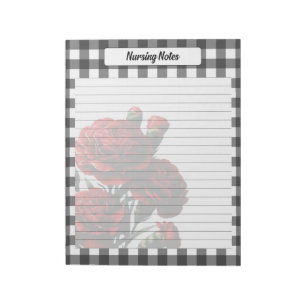 Black n White Floral Gingham _ Nursing Notes