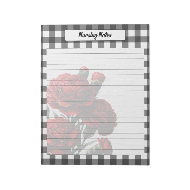 Black n White Floral Gingham _ Nursing Notes (Rotated)