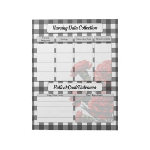 Black n White Floral_ Nursing Data Collection Notepad