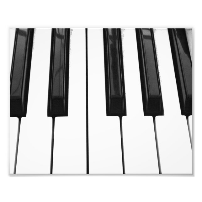 Black n White Piano Keyboard Key Picture Image Photo Print (Front)