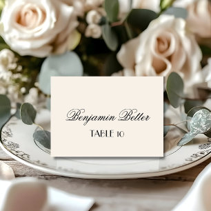 Black Name Old Money Luxury Wedding Place Card