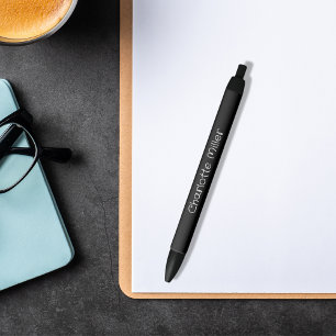 Black name script girly black ink pen
