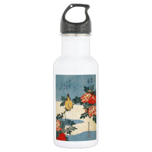 Black-naped Oriole and China Rose (by Hokusai) 532 Ml Water Bottle