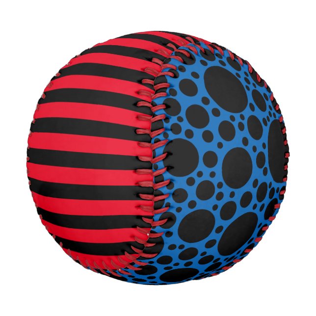 Black Narrow Stripes & Dots + your backg. & ideas Baseball (Angled)