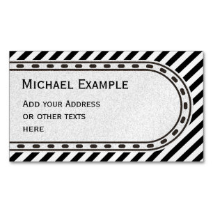 Black narrow STRIPES + your text & ideas Magnetic Business Card