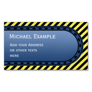 Black narrow STRIPES + your text & ideas Magnetic Business Card