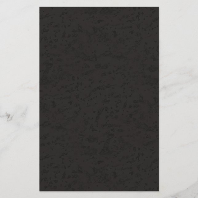 Black Natural Cork Bark Look Wood Grain Stationery (Front)