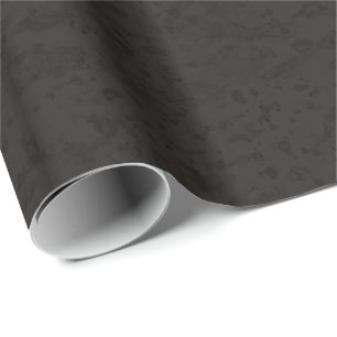 Black Natural Cork Bark Look Wood Grain Wrapping Paper