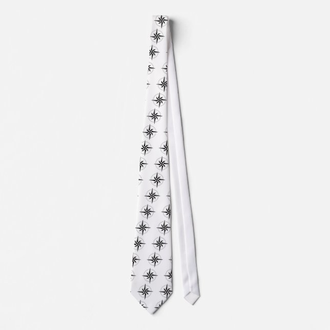 Black Nautical Compass Tie (Front)