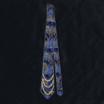 Black Navy and Gold Vintage Paisley Peacock Tie<br><div class="desc">Navy Blue Black and Gold Mehndi Indian Paisley Vintage Peacock Wedding Party Tie For the Guys. Father of Bride, Father of Groom, Groomsman, Best Man and Groom. Retro Paisley Wedding Design. Vintage Inspired Paisley Aesthetic Mehndi Indian Paisley Wedding Ties. Also perfect for the Art deco Art Nouveau Roaring 20s Great...</div>
