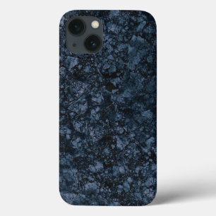 Black & Navy Blue Marble Texture iPhone 13 Case