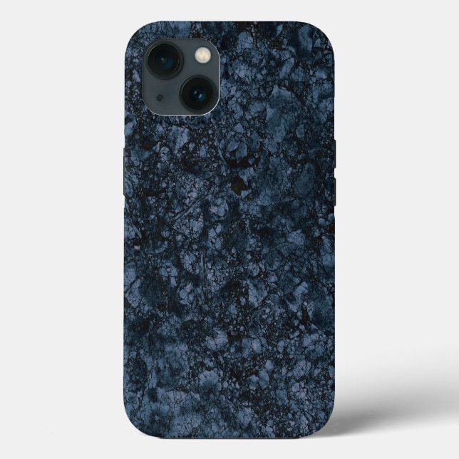 Black & Navy Blue Marble Texture Case-Mate iPhone Case (Back)
