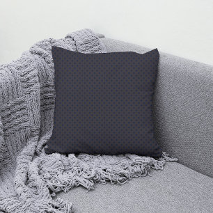 Black Navy Diamond Polka Dots Chic Elegant Pattern Cushion
