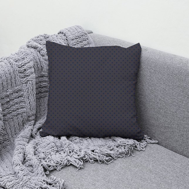 Black Navy Diamond Polka Dots Chic Elegant Pattern Cushion (Creator Uploaded)