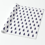 Black NAVY Minimalist PINE TREE CHRISTMAS CUSTOM Wrapping Paper<br><div class="desc">Cute Black and NAVY BLUE Christmas tree Pine Patterned Wrapping Paper.
Customisable pine colour!
A cute idea for your minimal Christmas!!</div>