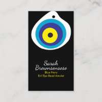 BLACK Navy Yellow Evil Eye Bead Amulet
