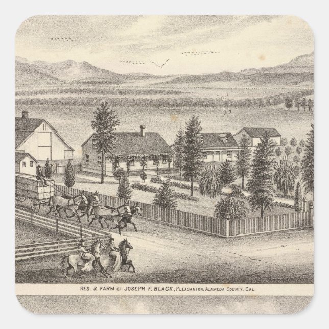 Black, Neal residences, properties Square Sticker (Front)